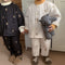 Autumn and winter children's pajamas three-layer cotton padded suit plus velvet thickened household clothing